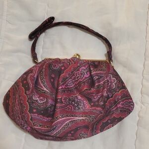 LOFT Pink and Purple Paisley Clutch